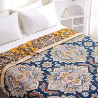 HKM-527699 Cotton Floral Multi-Layer Gauze Blanket Set - 150x200cm & 200x230cm Options