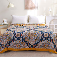 HKM-527699 Cotton Floral Multi-Layer Gauze Blanket Set - 150x200cm & 200x230cm Options