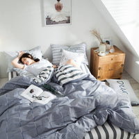 HKM-527699 Cotton Four-Piece Bedding Set with Lily Print – Soft and Durable Twill Weave