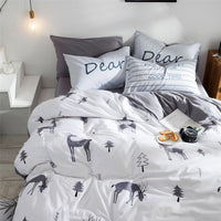 HKM-527699 Cotton Four-Piece Bedding Set with Lily Print – Soft and Durable Twill Weave