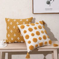 HKM-527763 Scandinavian Style Tufted Pillowcase with Geometric Patterns - Multiple Color Options Available, 45x45cm & 30x50cm