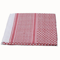 HKM-527955 Men's Qatar Headscarf and Headband Set in Red, White, and Black – Polyester, Letter Pattern for Sun Protection and Outdoor Use