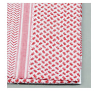 HKM-527955 Men's Qatar Headscarf and Headband Set in Red, White, and Black – Polyester, Letter Pattern for Sun Protection and Outdoor Use