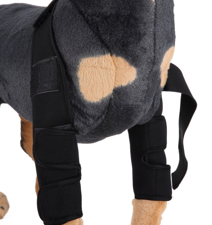 HKM-528339 Dog Knee Support Pads Brace - 1 Pair, Neoprene, Adjustable Size S/M/L, All Seasons