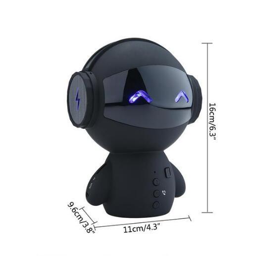 HKM-528403 Compact Bluetooth Mini Robot Speaker with 15-Hour Playback, USB Charging, and TF Card Support