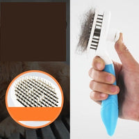 HKM-528467 Self-Cleaning Pet Comb for Dogs and Cats - Automatic Hair Removal with Thick & Fine Needles