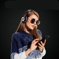 HKM-528595 Active Noise Reduction Bluetooth Wireless Headphones with Adjustable Fit in Black and Red