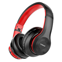 HKM-528595 Active Noise Reduction Bluetooth Wireless Headphones with Adjustable Fit in Black and Red