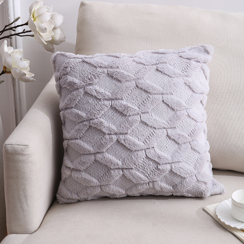HKM-528659 Nordic Double-Sided Plush Cushion Cover, 45x45cm - Solid Colors and Patterns