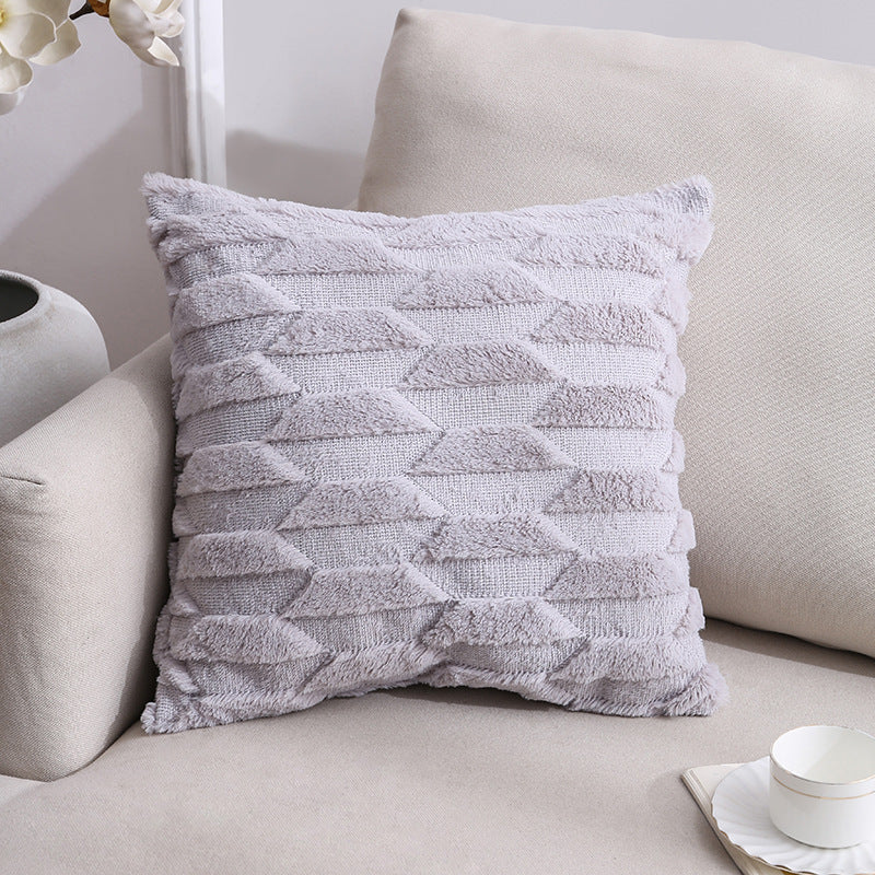 HKM-528659 Nordic Double-Sided Plush Cushion Cover, 45x45cm - Solid Colors and Patterns