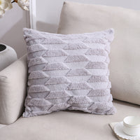 HKM-528659 Nordic Double-Sided Plush Cushion Cover, 45x45cm - Solid Colors and Patterns