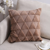 HKM-528659 Nordic Double-Sided Plush Cushion Cover, 45x45cm - Solid Colors and Patterns