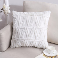 HKM-528659 Nordic Double-Sided Plush Cushion Cover, 45x45cm - Solid Colors and Patterns