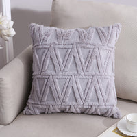 HKM-528659 Nordic Double-Sided Plush Cushion Cover, 45x45cm - Solid Colors and Patterns