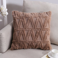 HKM-528659 Nordic Double-Sided Plush Cushion Cover, 45x45cm - Solid Colors and Patterns