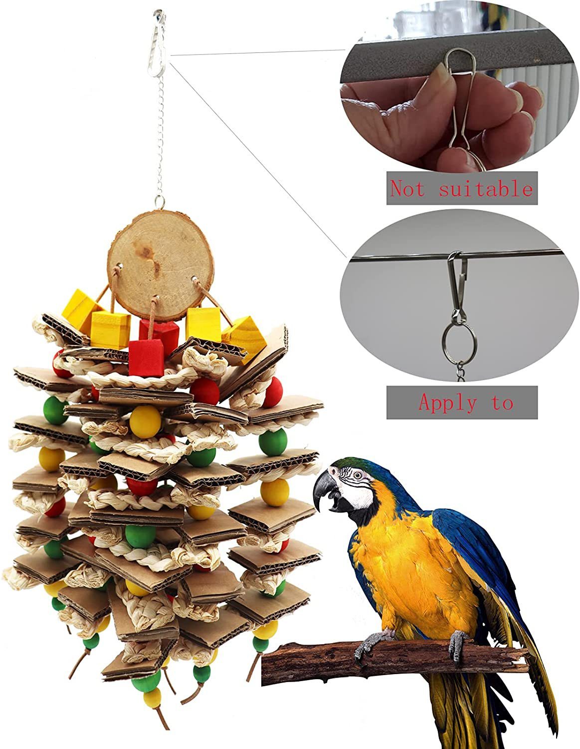 HKM-528787 Natural Corn Husk and Tree Bark Gnawing Logs for Small and Medium Parrots