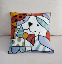 HKM-528915 Cotton and Linen 45x45cm Embroidered Cushion Cover