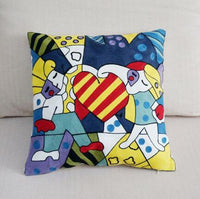 HKM-528915 Cotton and Linen 45x45cm Embroidered Cushion Cover