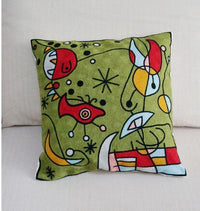 HKM-528915 Cotton and Linen 45x45cm Embroidered Cushion Cover