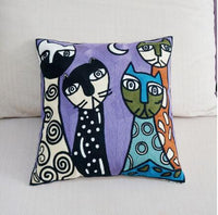 HKM-528915 Cotton and Linen 45x45cm Embroidered Cushion Cover