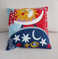 HKM-528915 Cotton and Linen 45x45cm Embroidered Cushion Cover