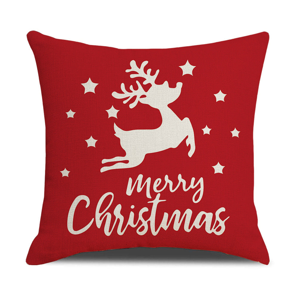 HKM-528979 Cartoon Anime Linen Cushion Cover 45x45cm - Christmas Series