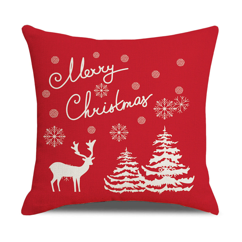 HKM-528979 Cartoon Anime Linen Cushion Cover 45x45cm - Christmas Series