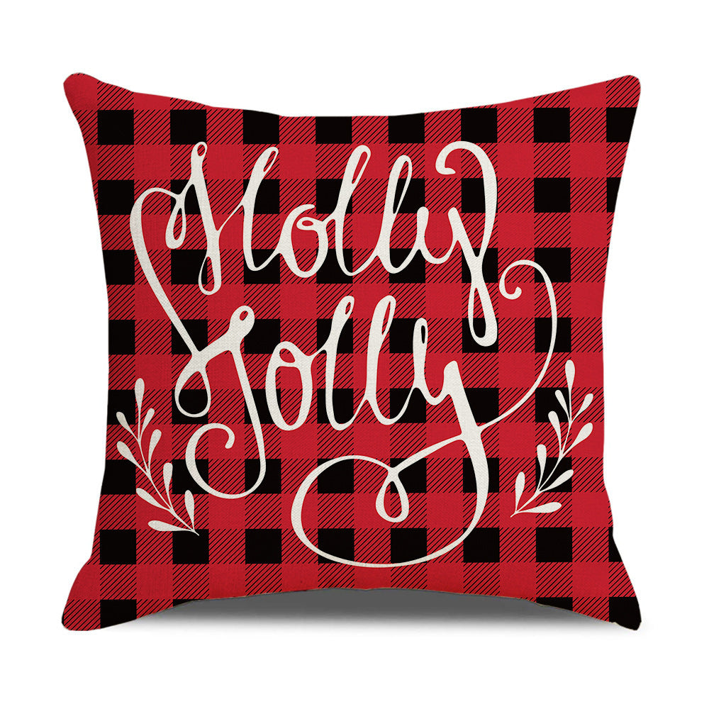 HKM-528979 Cartoon Anime Linen Cushion Cover 45x45cm - Christmas Series