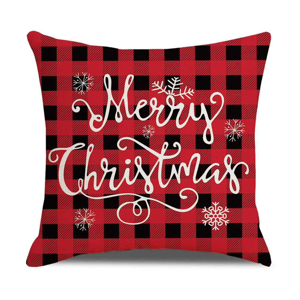 HKM-528979 Cartoon Anime Linen Cushion Cover 45x45cm - Christmas Series