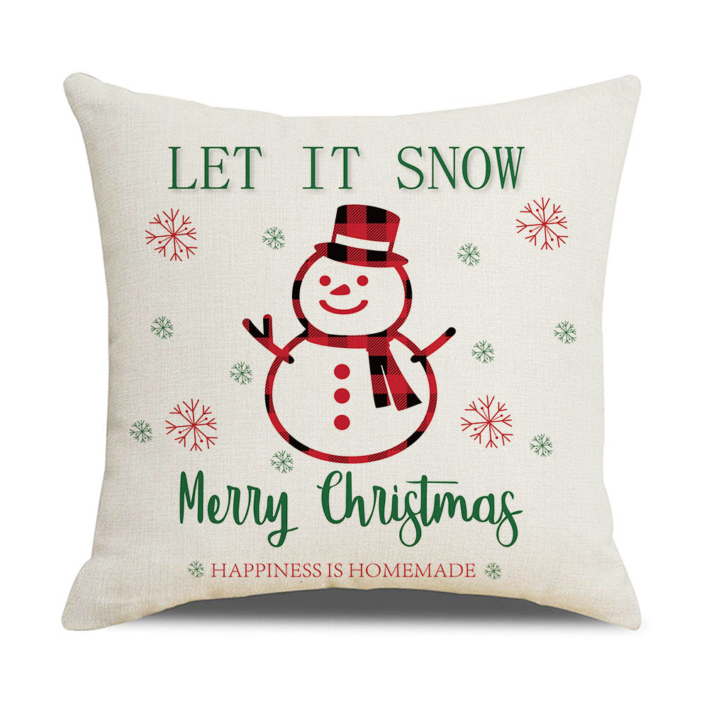 HKM-528979 Cartoon Anime Linen Cushion Cover 45x45cm - Christmas Series