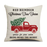HKM-528979 Cartoon Anime Linen Cushion Cover 45x45cm - Christmas Series