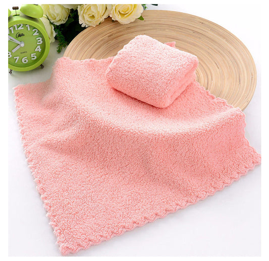 HKM-529107 Coral Fleece Face Towels for Kids - Soft and Absorbent, Available in Multiple Colors