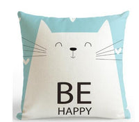 HKM-529235 Be Happy Bear Plush Cushion Cover - Soft 45x45cm Pillowcase