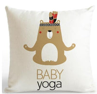 HKM-529235 Be Happy Bear Plush Cushion Cover - Soft 45x45cm Pillowcase