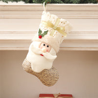 HKM-529299 Nordic Style White Christmas Socks - Fabric - Size 45*27cm