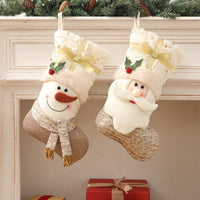 HKM-529299 Nordic Style White Christmas Socks - Fabric - Size 45*27cm