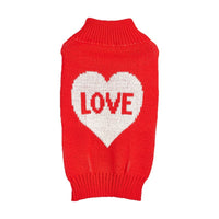 HKM-529427 Heart and Bow Design Acrylic Dog Sweater in Red and Pink for Stylish Pets