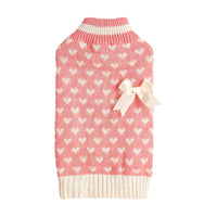 HKM-529427 Heart and Bow Design Acrylic Dog Sweater in Red and Pink for Stylish Pets