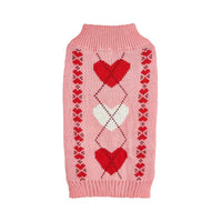 HKM-529427 Heart and Bow Design Acrylic Dog Sweater in Red and Pink for Stylish Pets