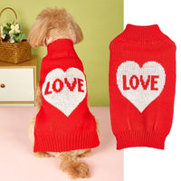 HKM-529427 Heart and Bow Design Acrylic Dog Sweater in Red and Pink for Stylish Pets