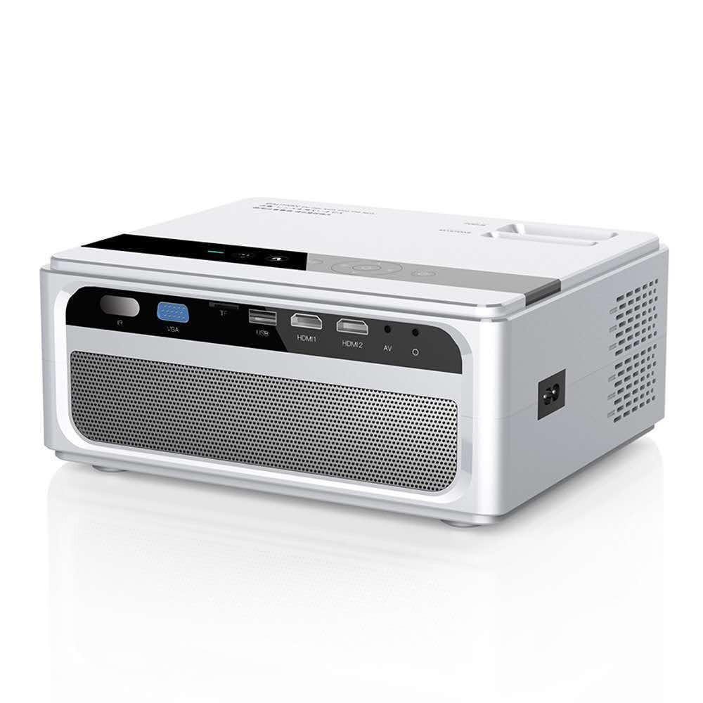 HKM-529555 HD Compact Mini Android Projector - 4.3 Inch LED LCD Screen, 8000 Lumens Brightness, 1280p Resolution, Multiple Inputs