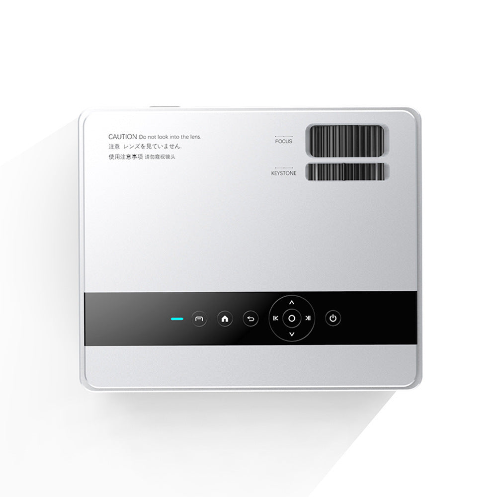 HKM-529555 HD Compact Mini Android Projector - 4.3 Inch LED LCD Screen, 8000 Lumens Brightness, 1280p Resolution, Multiple Inputs