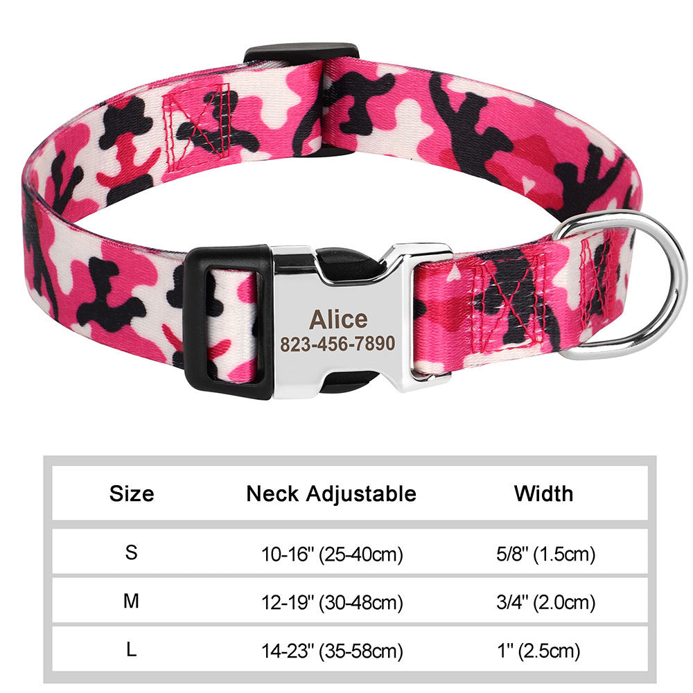 HKM-529555 Personalized Nylon Pet Collar with Custom Colors and Sizes