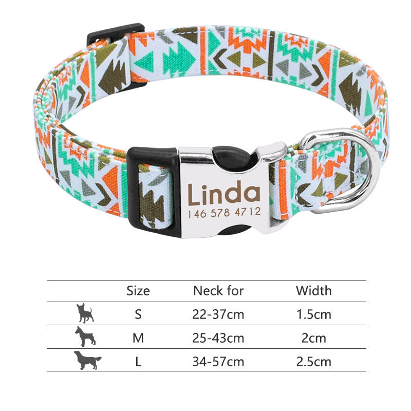 HKM-529555 Personalized Nylon Pet Collar with Custom Colors and Sizes