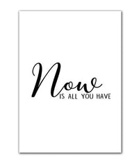 HKM-529619 Minimalist Black and White Cotton and Polyester Wall Art Mural with Inspirational Quote for Salon Décor