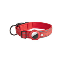 HKM-529683 Airtag-Compatible Leather Dog and Cat Traction Collar with Nylon Material for Location Tracking