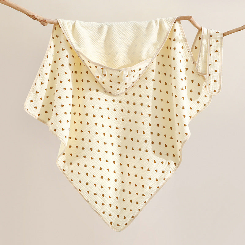 HKM-529683 Four-Layer Soft Cotton Baby Swaddling Quilt with Anti-Starle Design in Multiple Colors