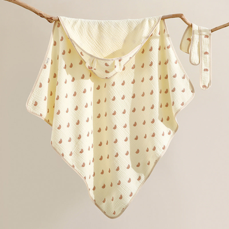 HKM-529683 Four-Layer Soft Cotton Baby Swaddling Quilt with Anti-Starle Design in Multiple Colors