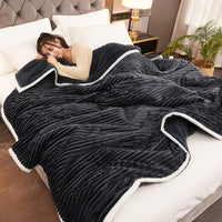 HKM-529683 Luxurious Lamb Cashmere Three-Layer Blanket - Available in Multiple Sizes