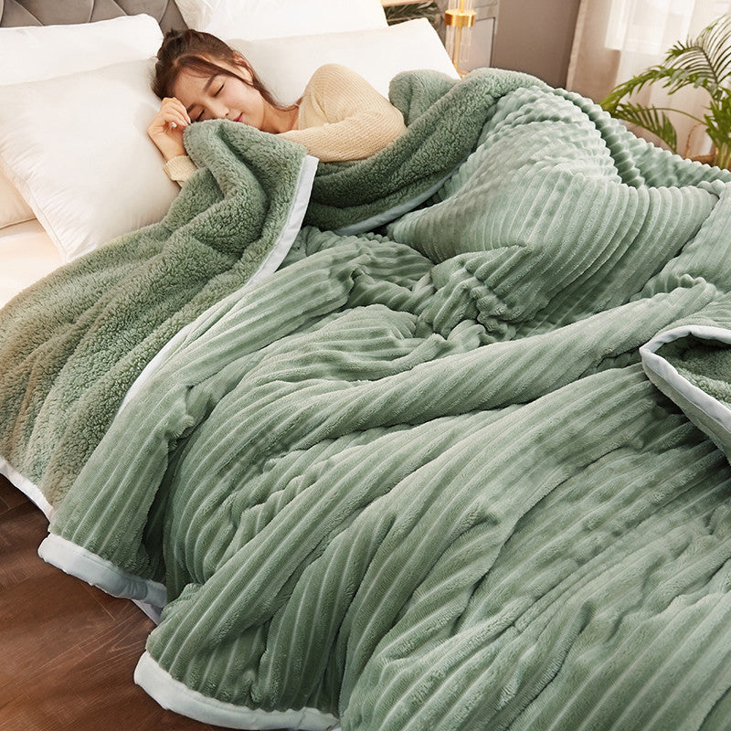 HKM-529683 Luxurious Lamb Cashmere Three-Layer Blanket - Available in Multiple Sizes